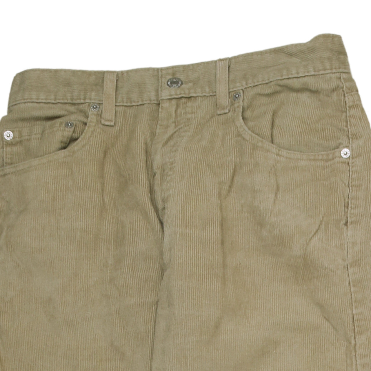 Levi's Men's Beige Corduroy 505 Regular Fit Straight Trousers W30 L32
