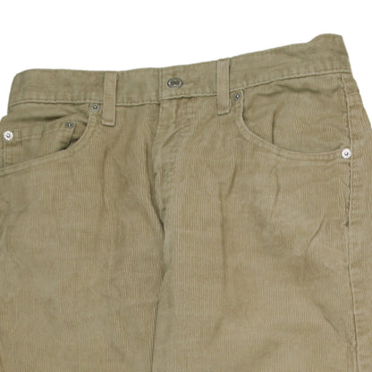 Levi's Men's Beige Corduroy 505 Regular Fit Straight Trousers W30 L32