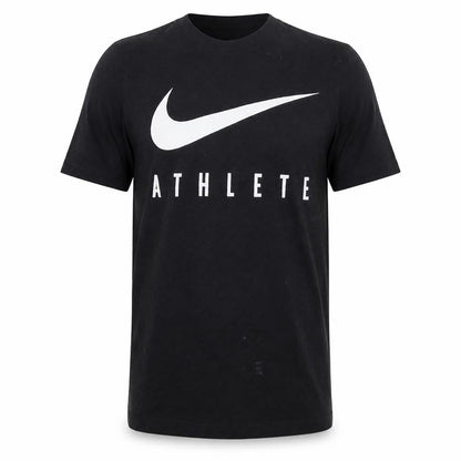 Nike Men's Black Athlete Dri-FIT Logo Short Sleeve Sports T-Shirt Size S