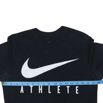 Nike Men's Black Athlete Dri-FIT Logo Short Sleeve Sports T-Shirt Size S