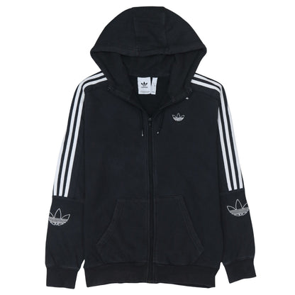 Adidas Men’s Black Full Zip Hoodie S Sports Fleece Sweatshirt