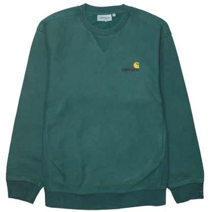 Carhartt Men's Green Crew Neck Pullover Sweatshirt Size S