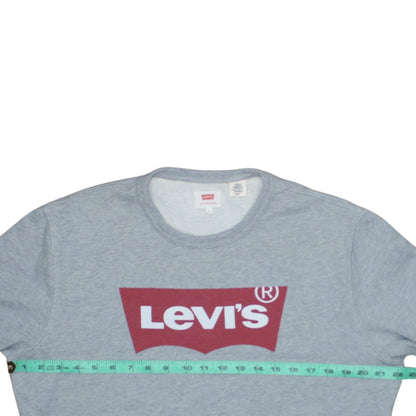 Levi's Men's Grey Logo Pullover Crew Neck Sweatshirt Size S