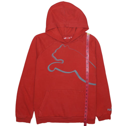 Puma Boys Red Pullover Hoodie XL (Age 14) Graphic Print Cotton Blend