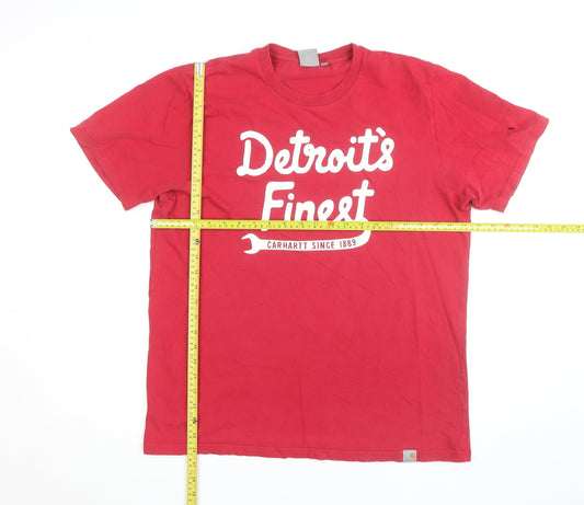 Carhartt Men's Red Detroit's Finest Graphic Cotton T-Shirt L
