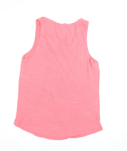 Joules Women's Pink Cotton Tank Top UK 10 Sleeveless Casual
