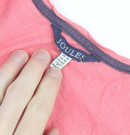Joules Women's Pink Cotton Tank Top UK 10 Sleeveless Casual