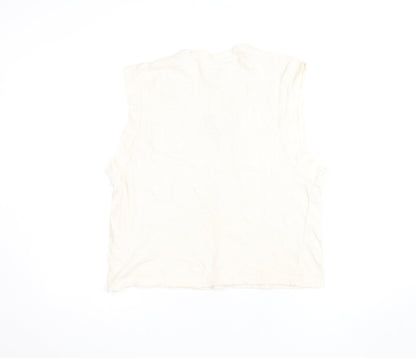 Womens UK Size S Pull & Bear Ivory Basic Tank