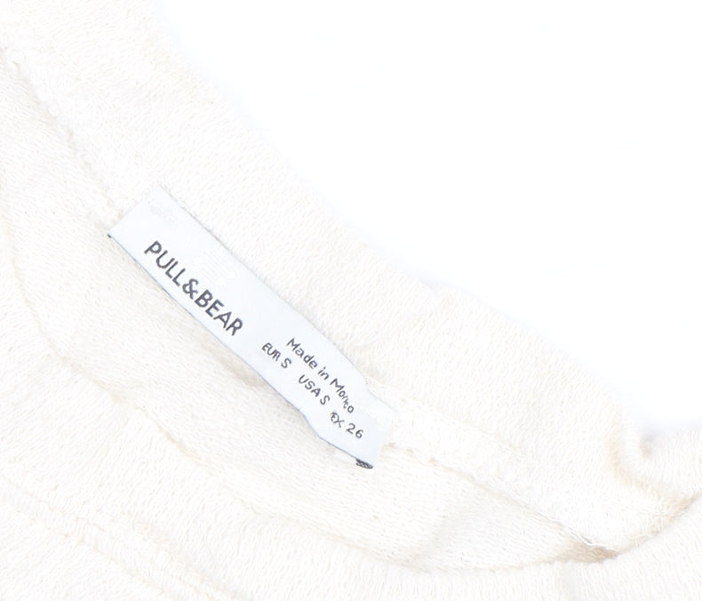 Womens UK Size S Pull & Bear Ivory Basic Tank