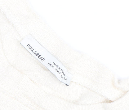 Womens UK Size S Pull & Bear Ivory Basic Tank
