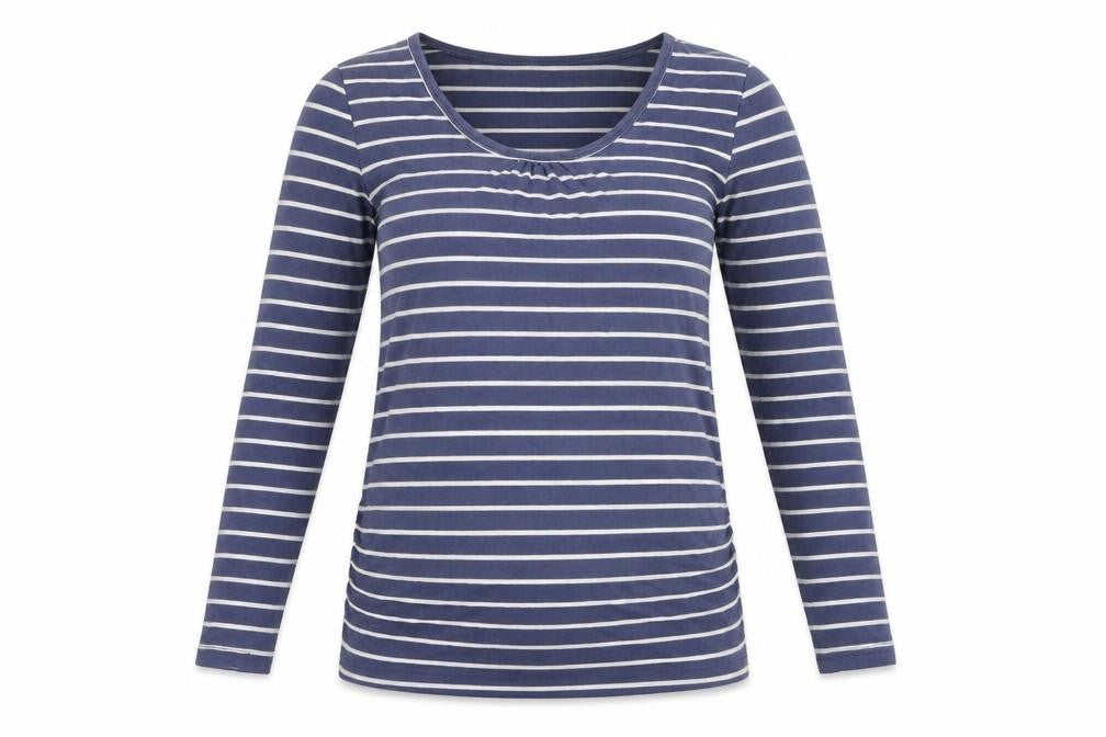 mamas & papas Women's Blue Striped Long Sleeve Maternity T-Shirt Size 10