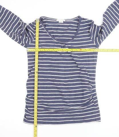 Mamas & Papas Women's Blue Striped Long Sleeve Maternity T-Shirt Size 10