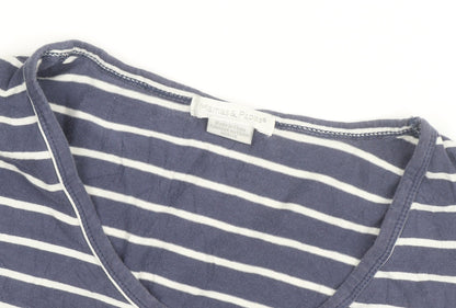 Mamas & Papas Women's Blue Striped Long Sleeve Maternity T-Shirt Size 10