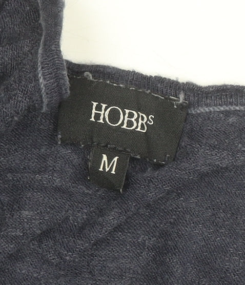 Hobbs Womens Blue Cotton V-Neck Long Sleeve T-Shirt M