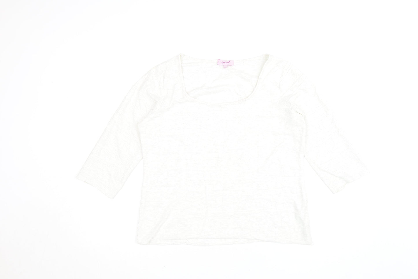 Marks and Spencer Per Una Women's White 3/4 Sleeve Basic T-Shirt Size 16