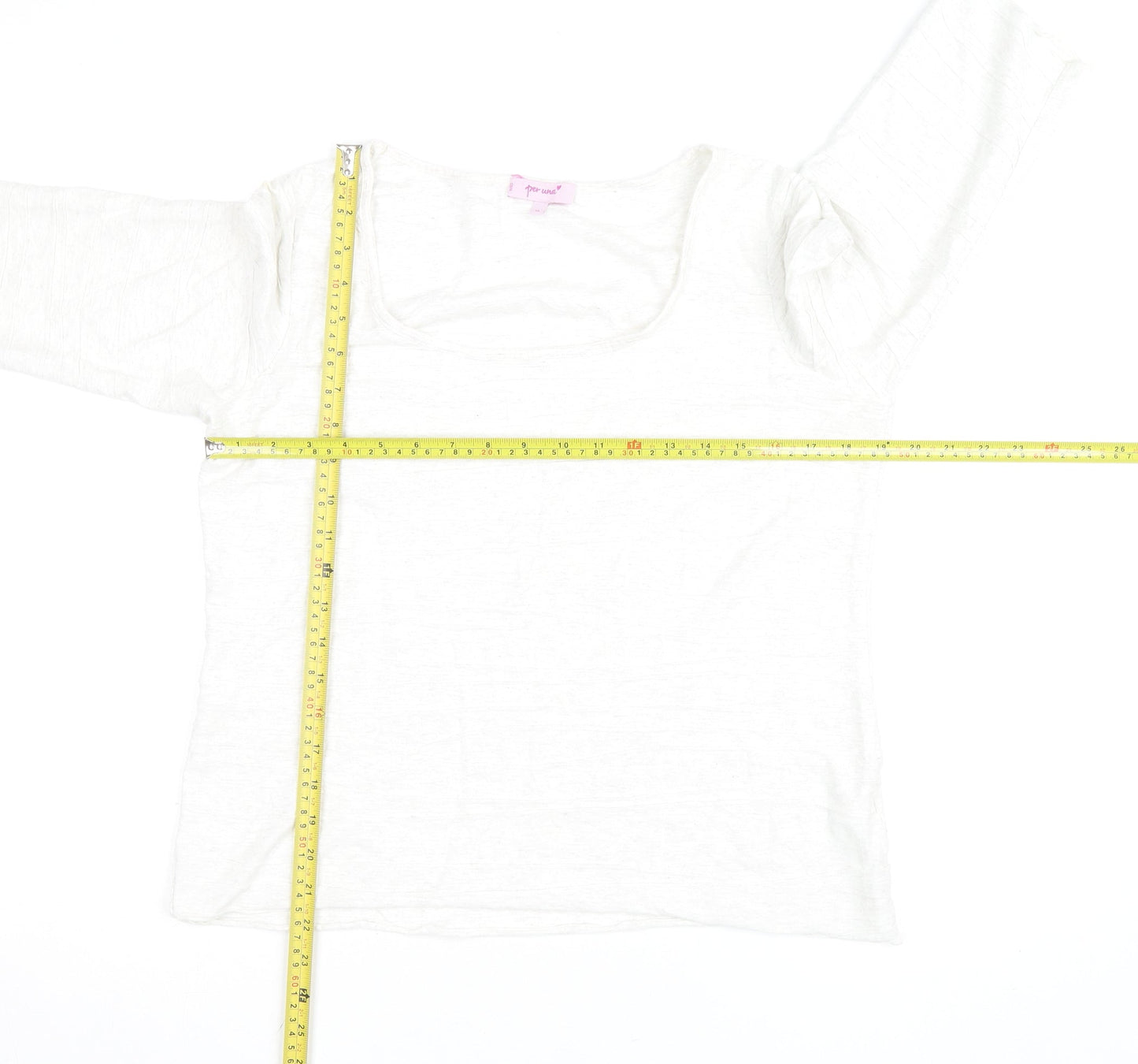 Marks and Spencer Per Una Women's White 3/4 Sleeve Basic T-Shirt Size 16
