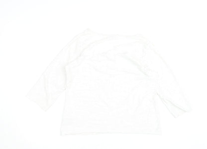 Marks and Spencer Per Una Women's White 3/4 Sleeve Basic T-Shirt Size 16