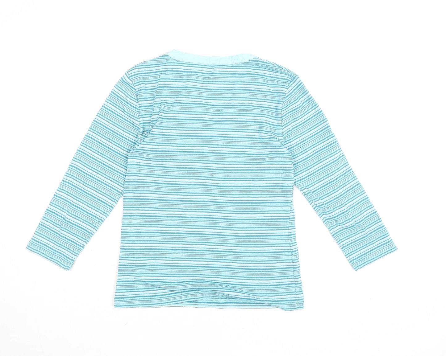 Debenhams Women’s Blue Striped Henley Long Sleeve T-Shirt Size 10