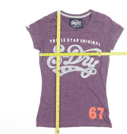 Superdry Women's Purple XS Slim Fit Graphic T-Shirt