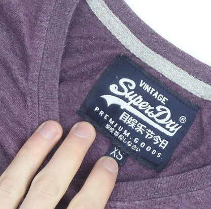 Superdry Women's Purple XS Slim Fit Graphic T-Shirt