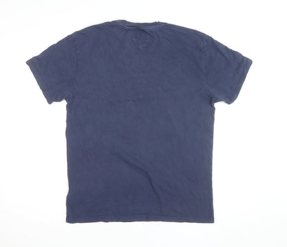 Tommy Jeans Men's Blue Cotton Logo T-Shirt Size M Short Sleeve