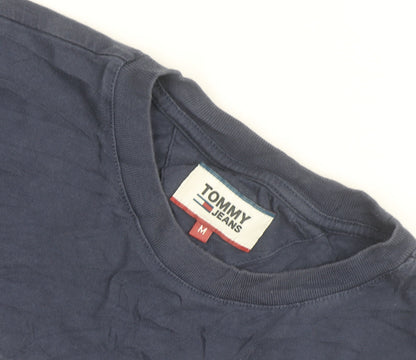 Tommy Jeans Men's Blue Cotton Logo T-Shirt Size M Short Sleeve