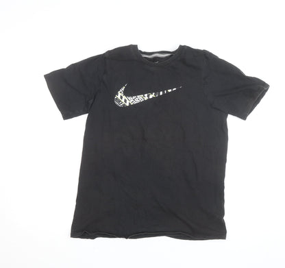 Nike Teens Black XL Athletic Fit Graphic Logo T-Shirt