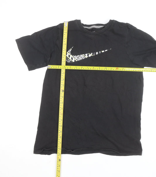 Nike Teens Black XL Athletic Fit Graphic Logo T-Shirt