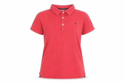 Jack Wills Women's Red Short Sleeve Cotton Polo Shirt UK 12