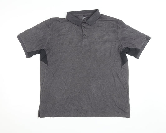 Decathlon Men's Grey Polo Shirt L Athletic Fit Moisture Wicking