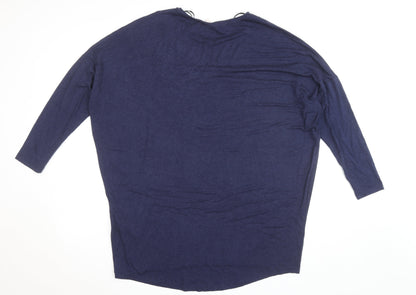 ONLY Carmakoma Women's Blue 3/4 Sleeve Relaxed Jersey Top Size 20