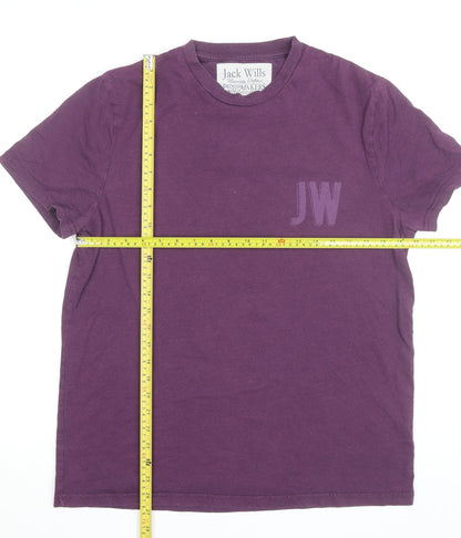 Jack Wills Men's Purple Graphic Logo T-Shirt XL Classic Fit