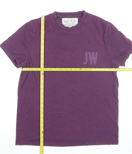 Jack Wills Men's Purple Graphic Logo T-Shirt XL Classic Fit