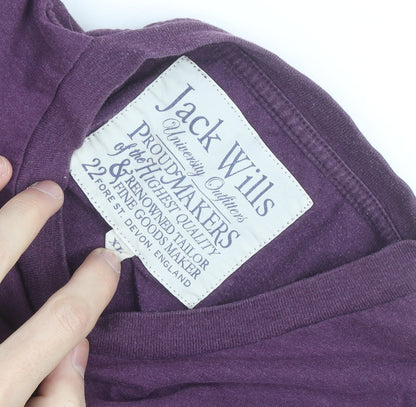 Jack Wills Men's Purple Graphic Logo T-Shirt XL Classic Fit