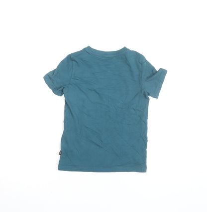 Puma Boys Blue 7-8 Years Graphic Logo Crew Neck Cotton T-Shirt