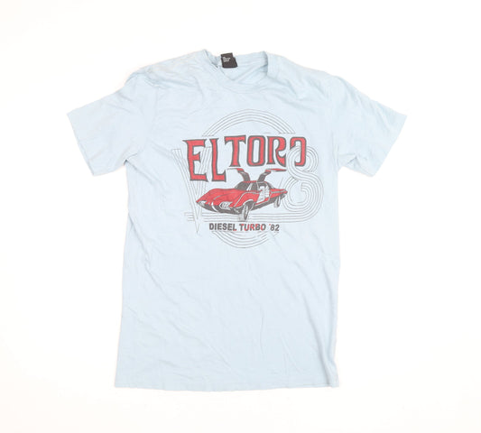 Diesel Men's Blue El Toro Graphic Car T-Shirt Size L