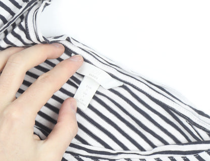 H&M Women’s Black White Striped T-Shirt Dress Size L