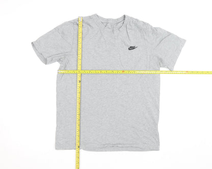 Nike Women's Grey Cotton Crew Neck Short Sleeve T-Shirt M