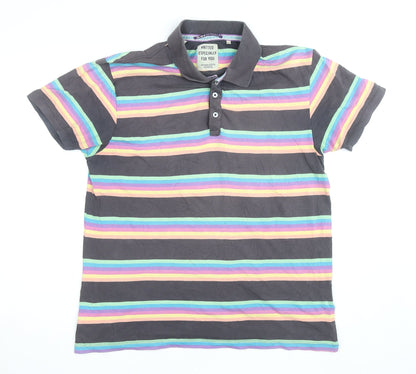 Scotch & Soda Men's Multicoloured Striped XL Polo T-Shirt