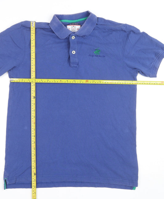 Beverly Hills Polo Club Men's Blue Cotton Polo Shirt Medium