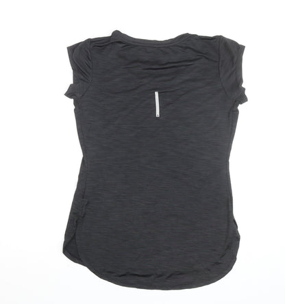 Reebok Womens Black XS Athletic T-Shirt Lightweight Gym Top