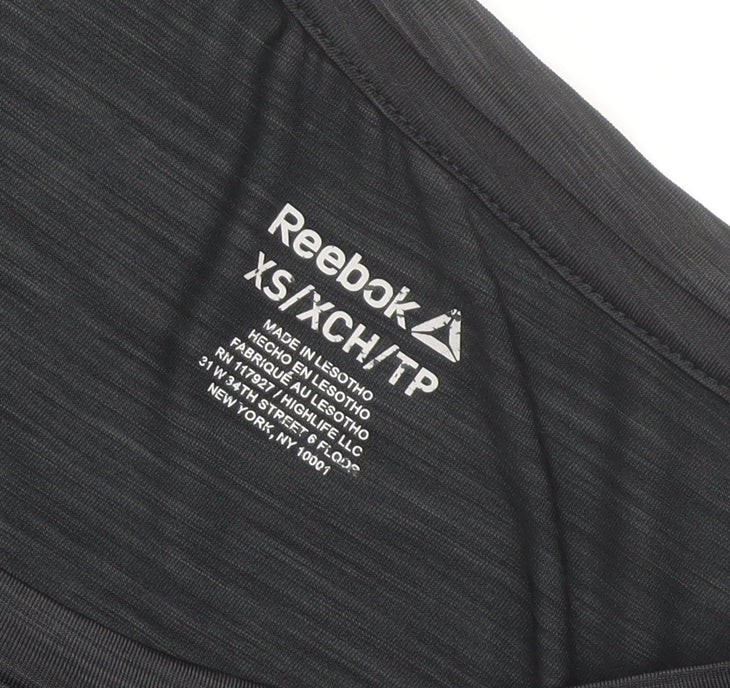 Reebok Womens Black XS Athletic T-Shirt Lightweight Gym Top