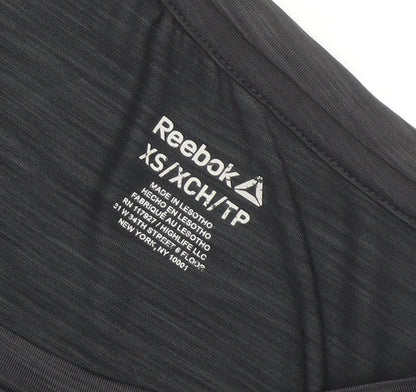 Reebok Womens Black XS Athletic T-Shirt Lightweight Gym Top