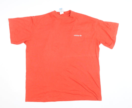 Adidas Men's Red Crew Neck Short Sleeve Classic T-Shirt Size L