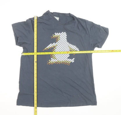 Original Penguin Men's Grey Graphic Cotton Crew Neck T-Shirt Size M