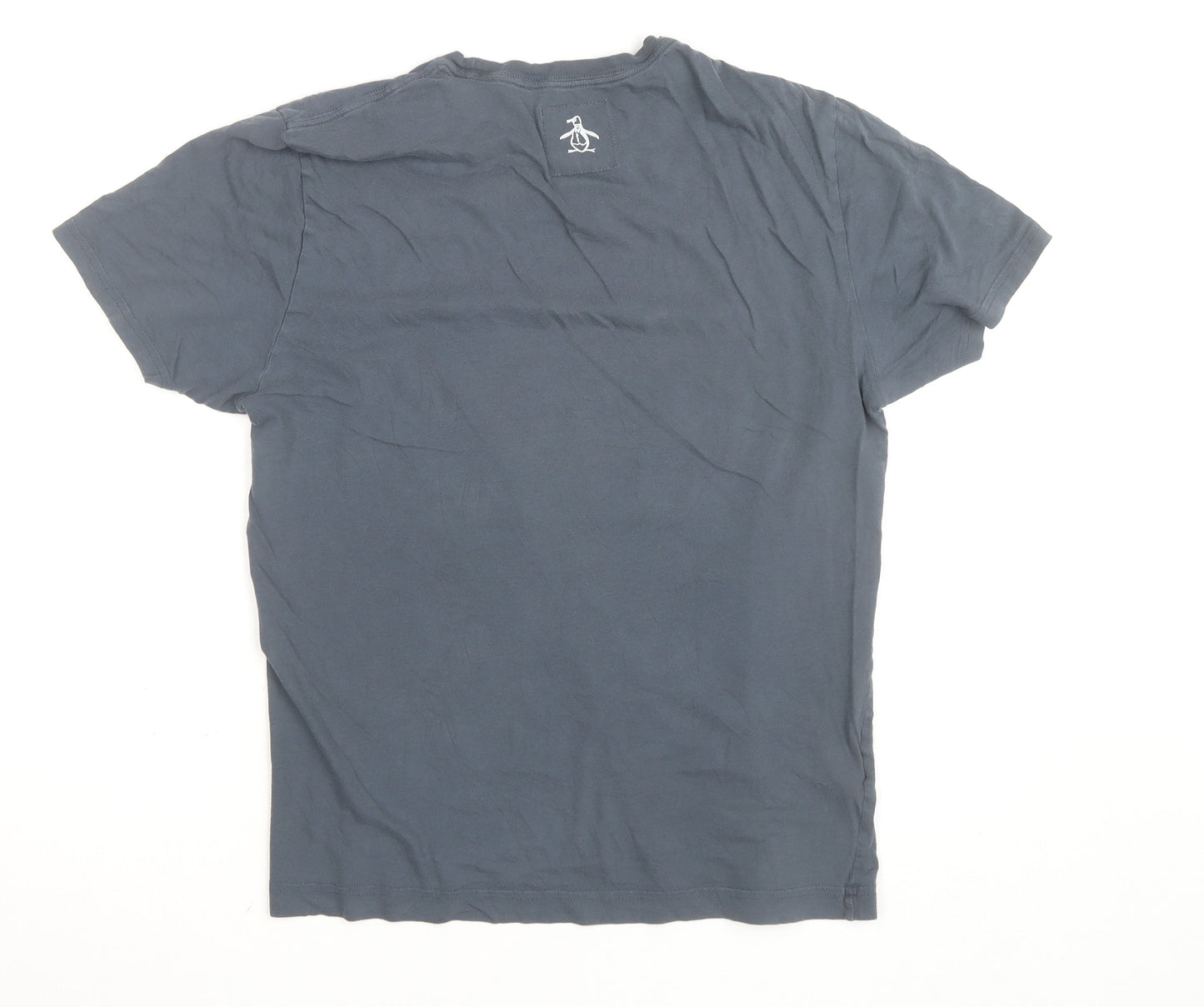 Original Penguin Men's Grey Graphic Cotton Crew Neck T-Shirt Size M