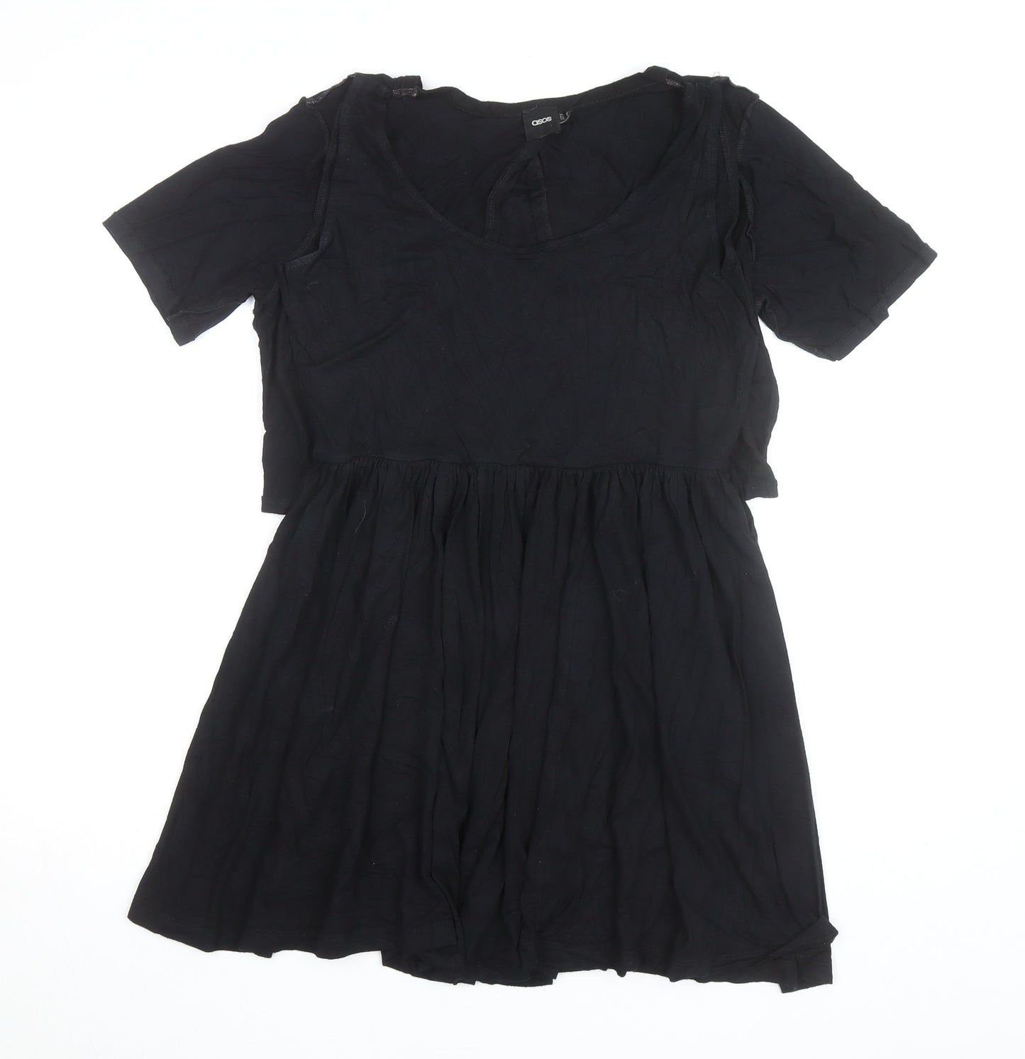 ASOS Women's Black Short Sleeve Skater Dress Size 10