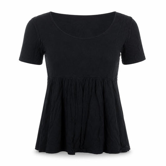 Front view of ASOS Women's Black Short Sleeve Skater Dress, size 10
