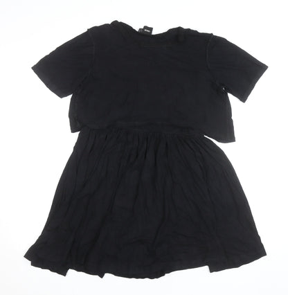 ASOS Women's Black Short Sleeve Skater Dress Size 10