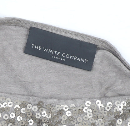 The White Company Women’s Beige Sequin Long Sleeve Top XL
